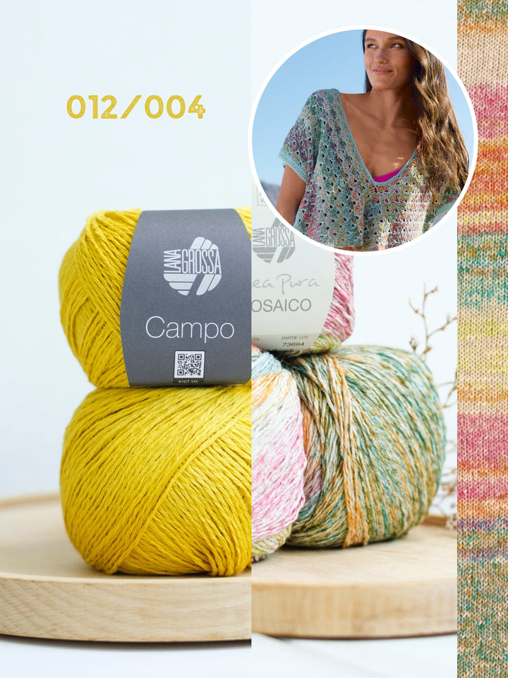 Häkelpaket Campo Mosaico asymmetrisches Top