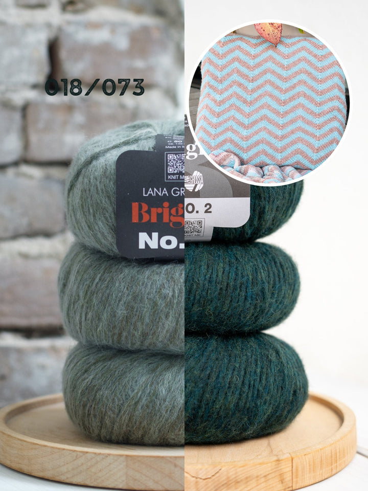 Strickpaket Brigitte No. 2 Zickzack-Kissenhülle