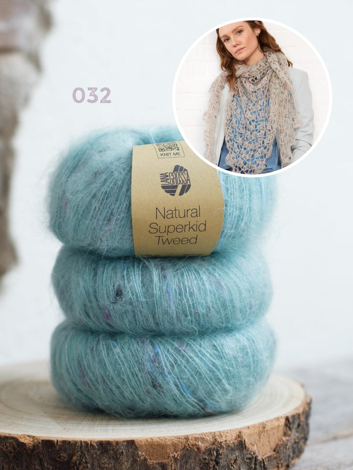 Häkelpaket Natural Superkid Tweed Spitzentuch