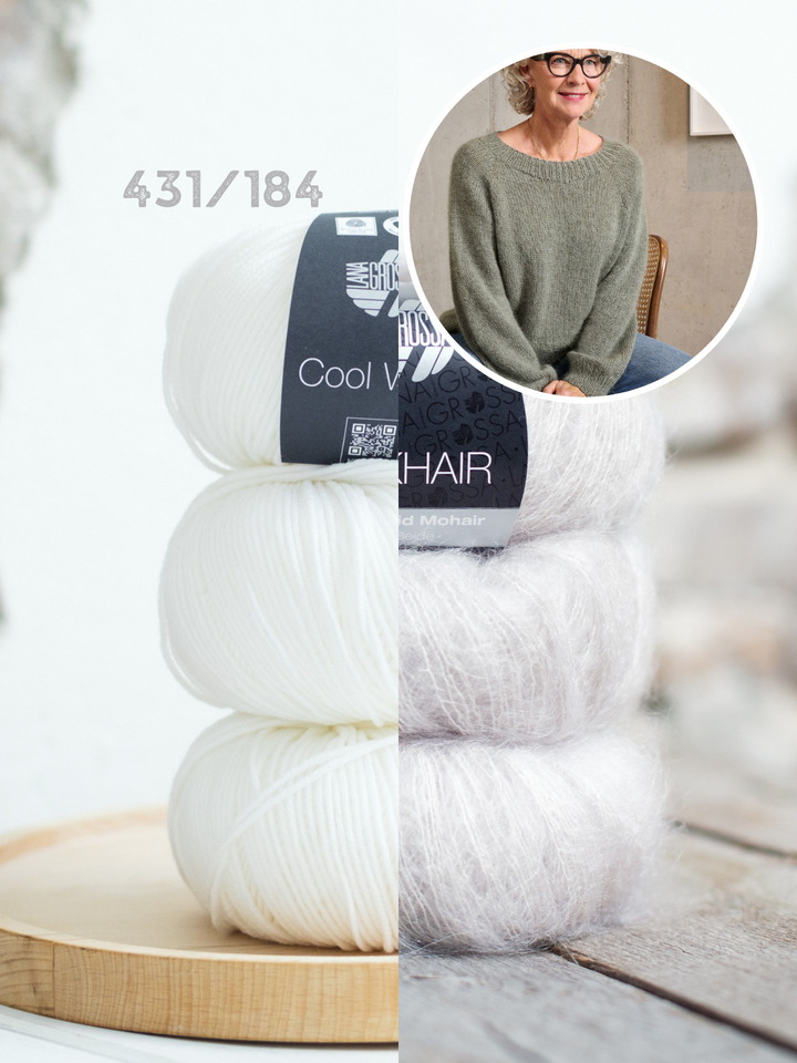Strickpaket Classy Raglan Sweater - Cool Wool Silkhair