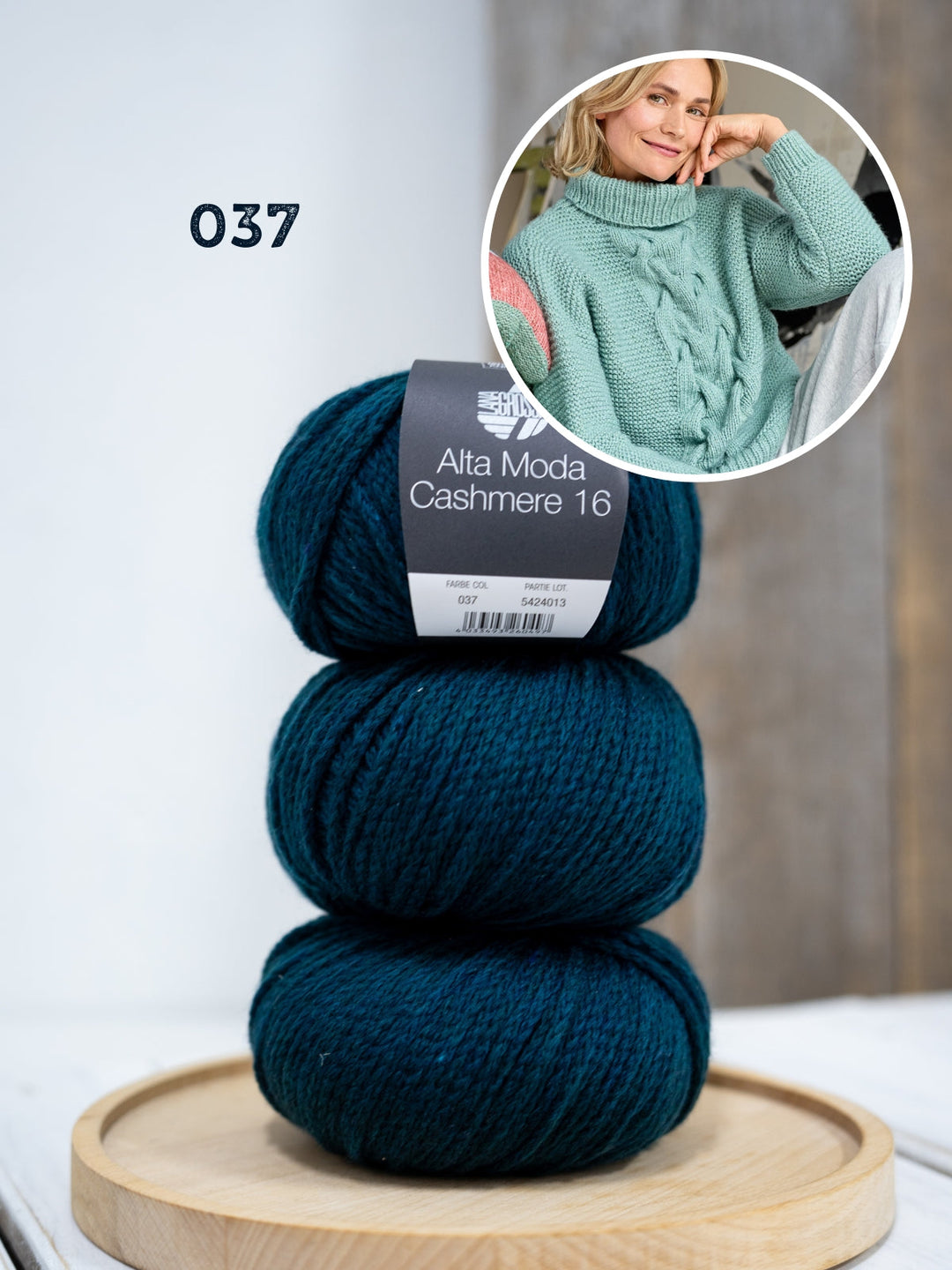 Strickpaket Alta Moda Cashmere 16 Zopfpullover