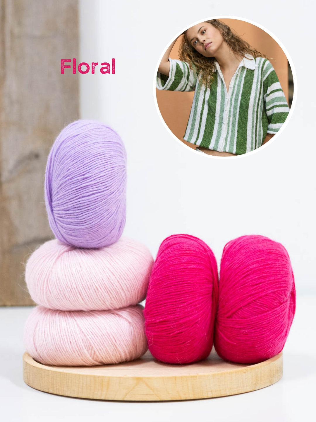 Strickpaket Ecopuno Poloshirt mit Streifen