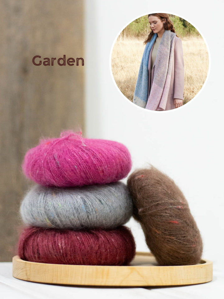 Strickpaket Natural Superkid Tweed Colorblock-Schal