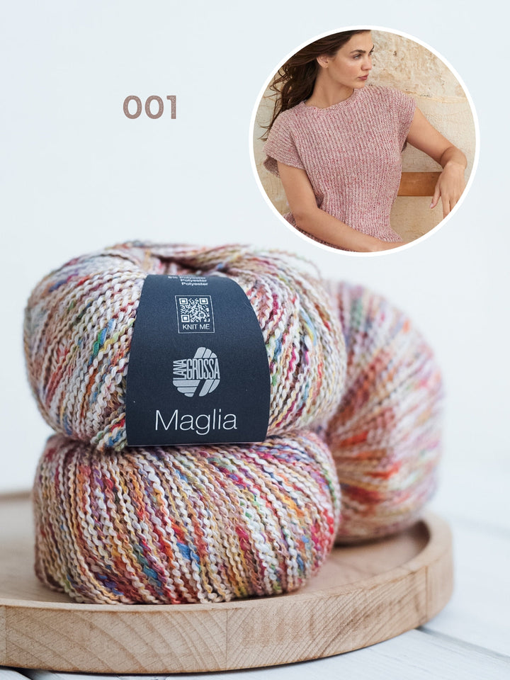 Strickpaket Maglia Top in halb Patentmuster