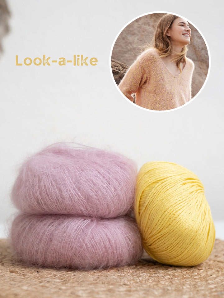 Strickpaket Summer Cashmere Silkhair V-Ausschnitt Pullover