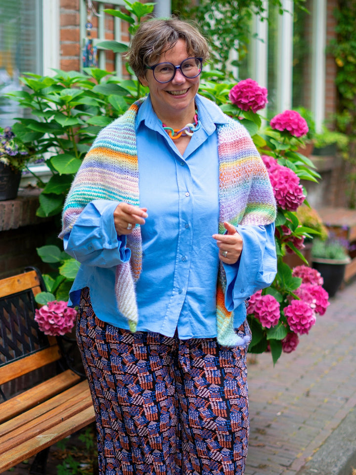 Tunesisches Häkelpaket Over The Rainbow Tuch