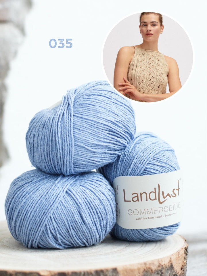 Strickpaket Sommerseide Top im Ajourmuster