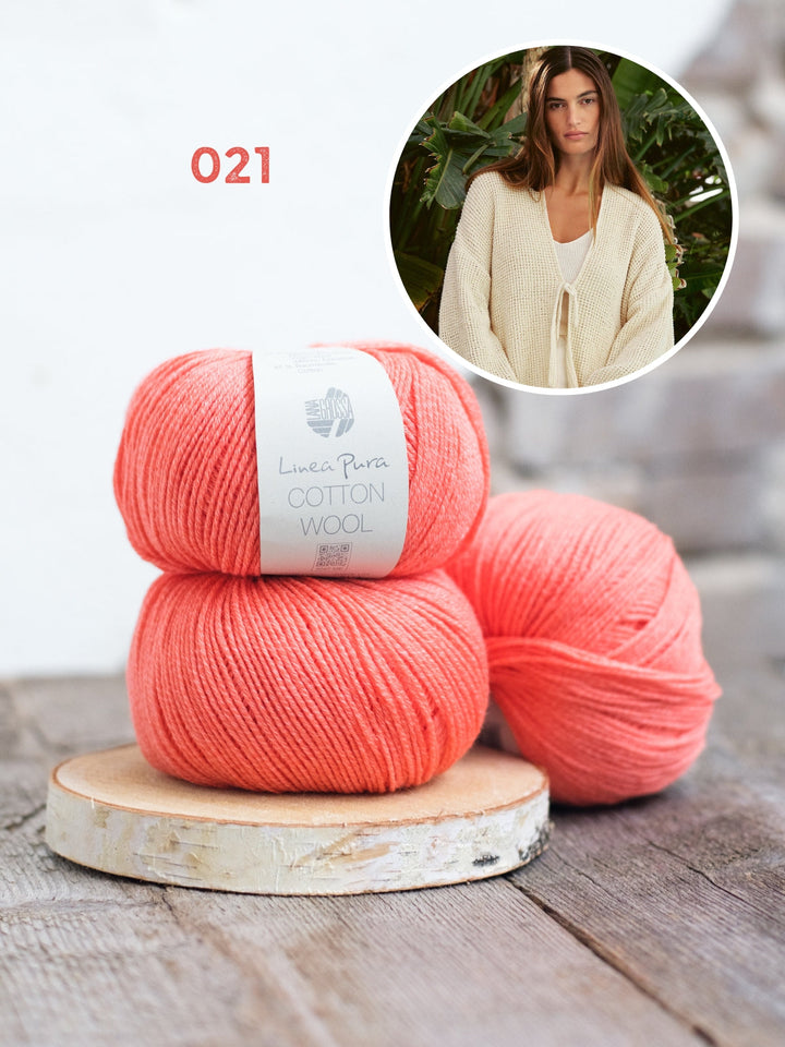 Strickpaket Cotton Wool Jacke im Strukturmuster