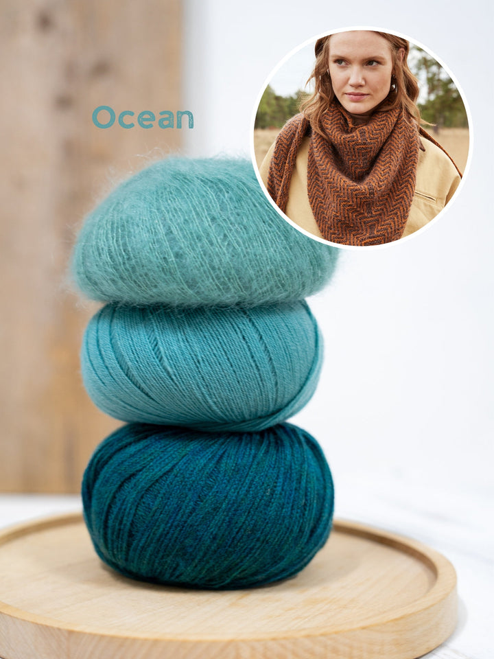 Strickpaket Cashmere 16 Fine Silkhair Cool Wool Lace Dreieckstuch