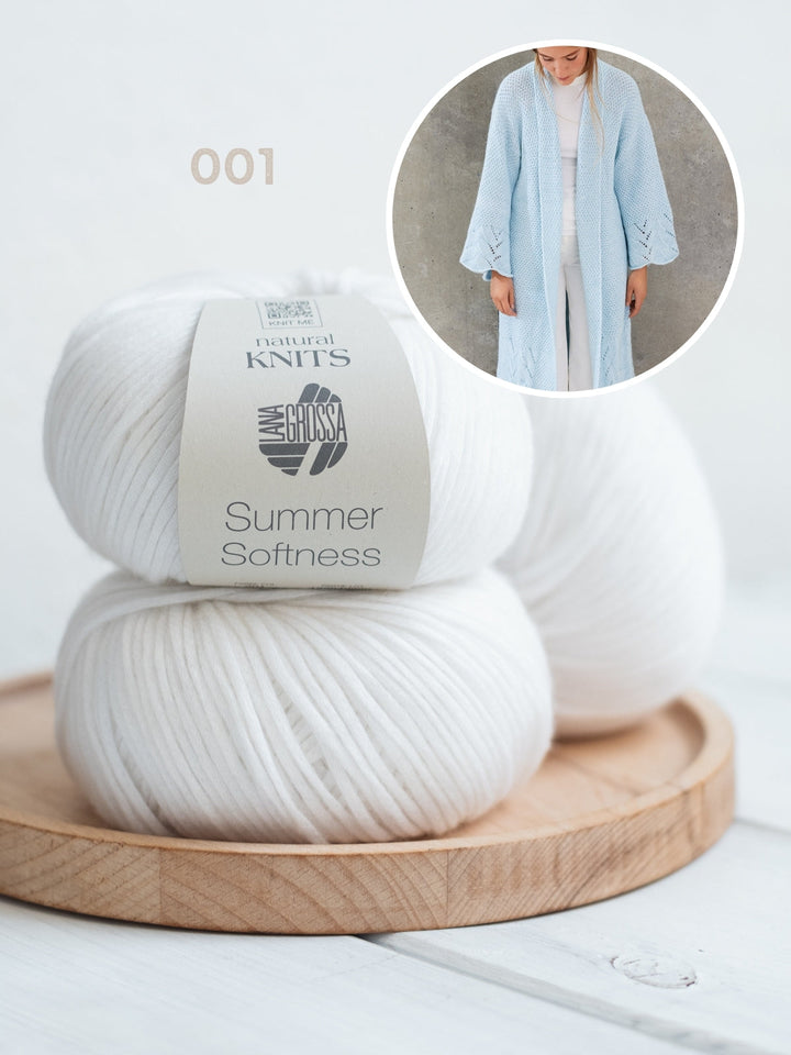 Strickpaket Summer Softness Mantel mit Ajourmuster