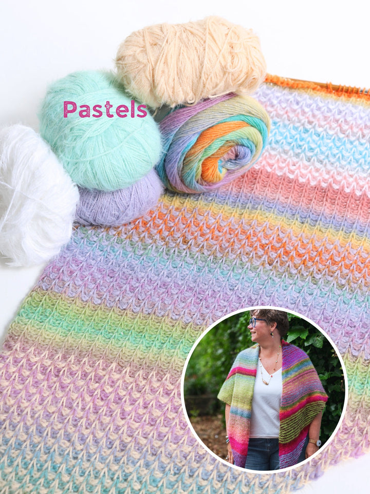 Tunesisches Häkelpaket Over The Rainbow Tuch