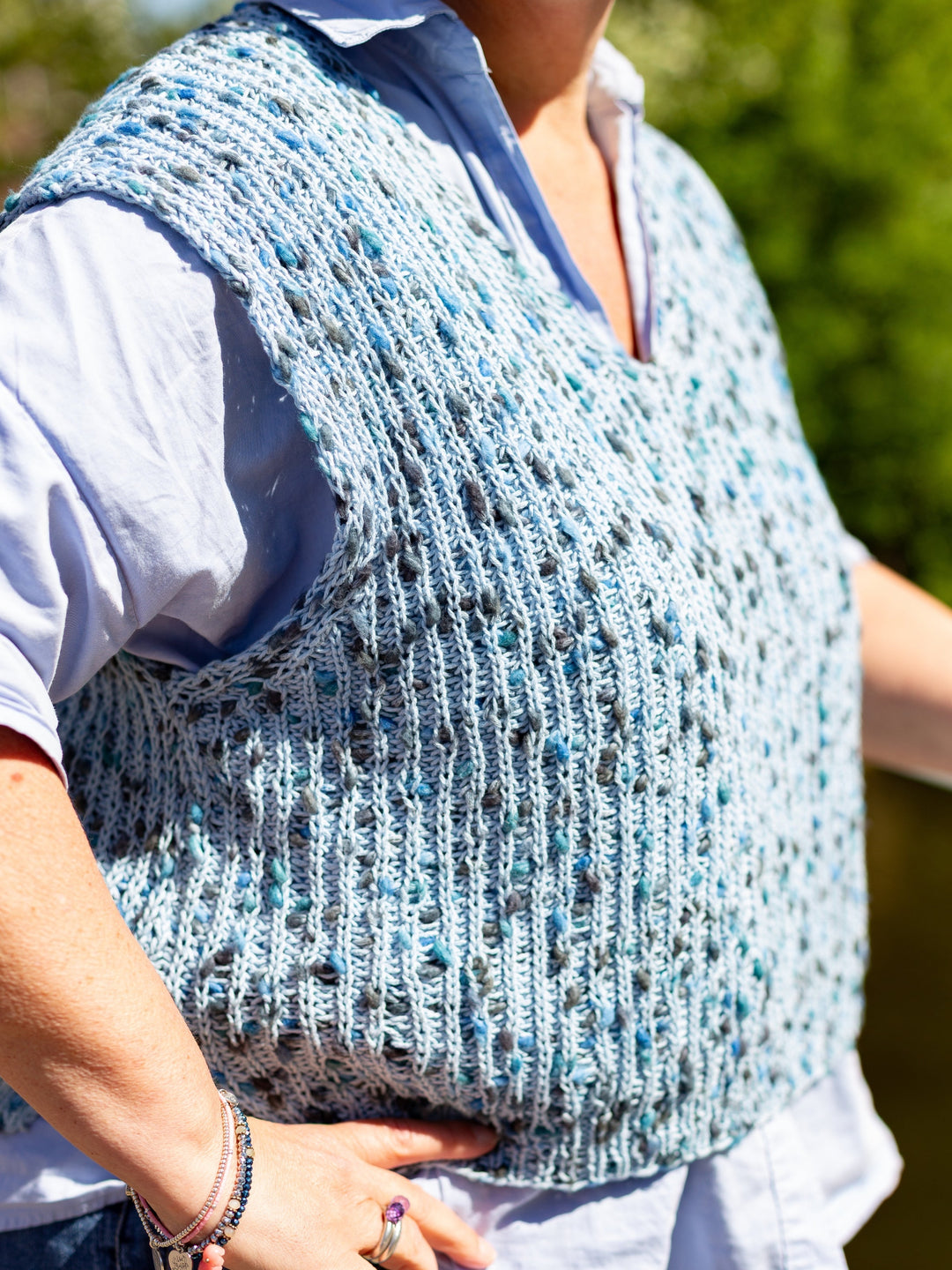 Strickpaket Popcorn Pullunder