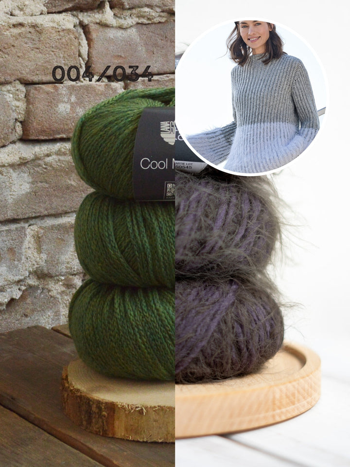 Strickpaket Basta Cool Merino Pullover im Patentmuster