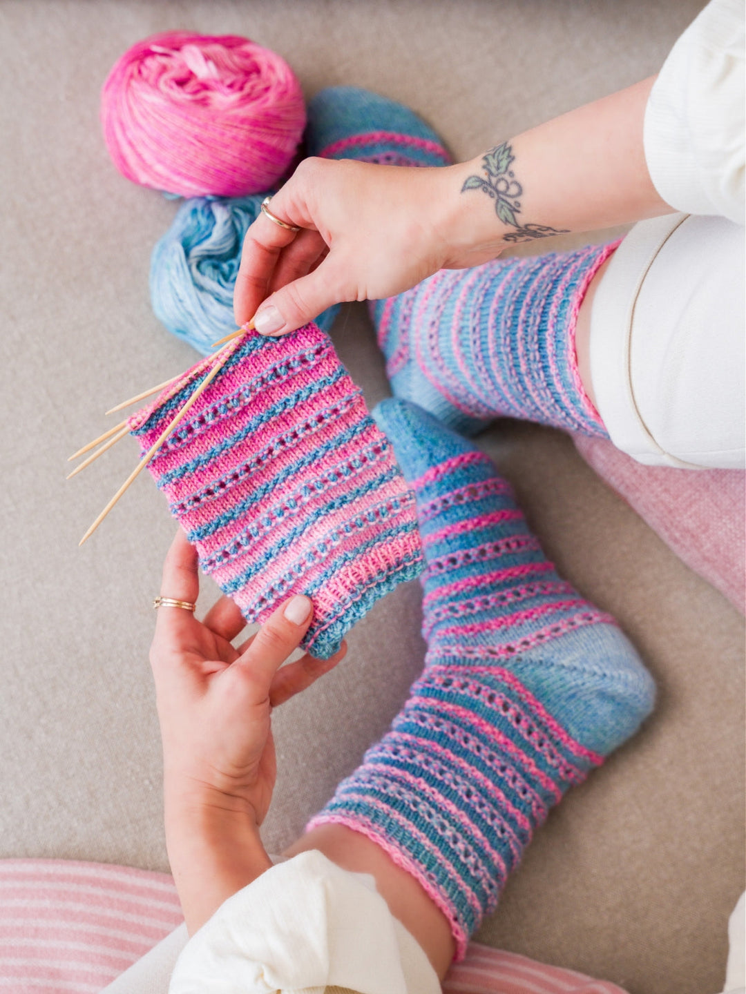 Strickpaket Frühlingssocken Woolycell - Tanja Steinbach