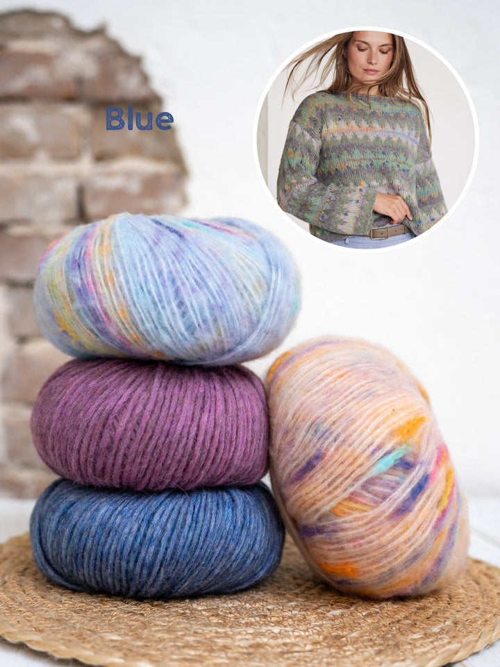Strickpaket Brigitte No. 2 Cassata Pullover mit Farbmustern