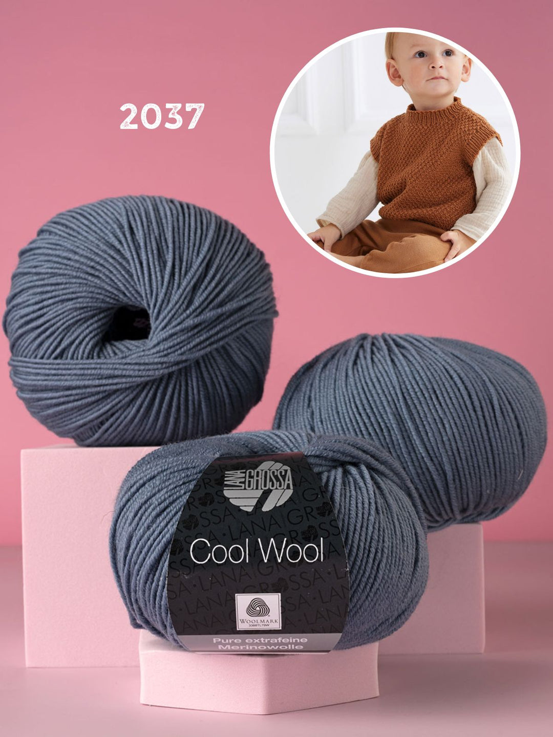 Strickpaket Cool Wool Kinder Pullunder