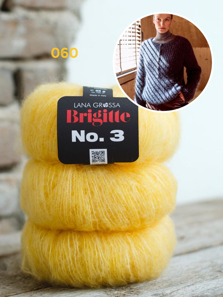 Strickpaket Brigitte no. 3 Grauer Pullover