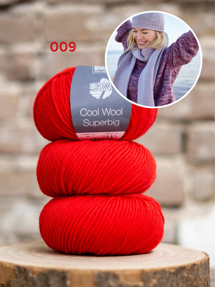 Strickpaket Cool Wool Superbig Schal und Mütze