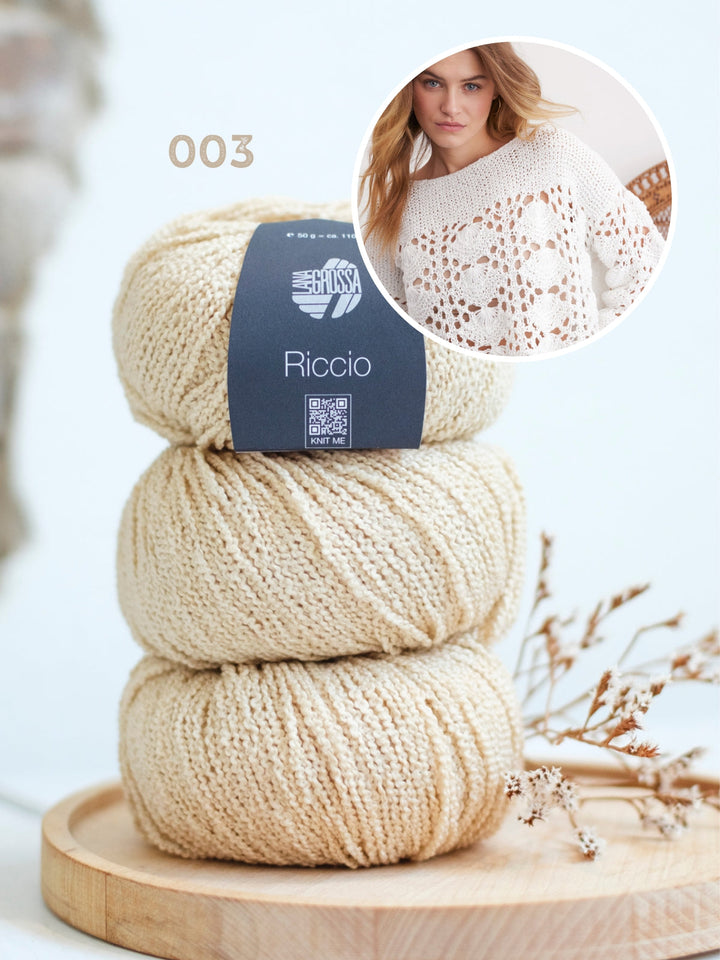 Strickpaket Riccio Pullover im Ajourmuster