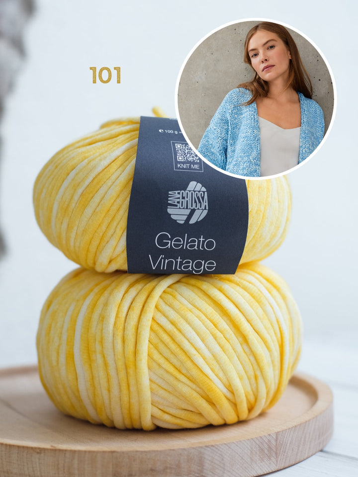 Strickpaket Gelato Vintage Jacke mit Diagonalmuster