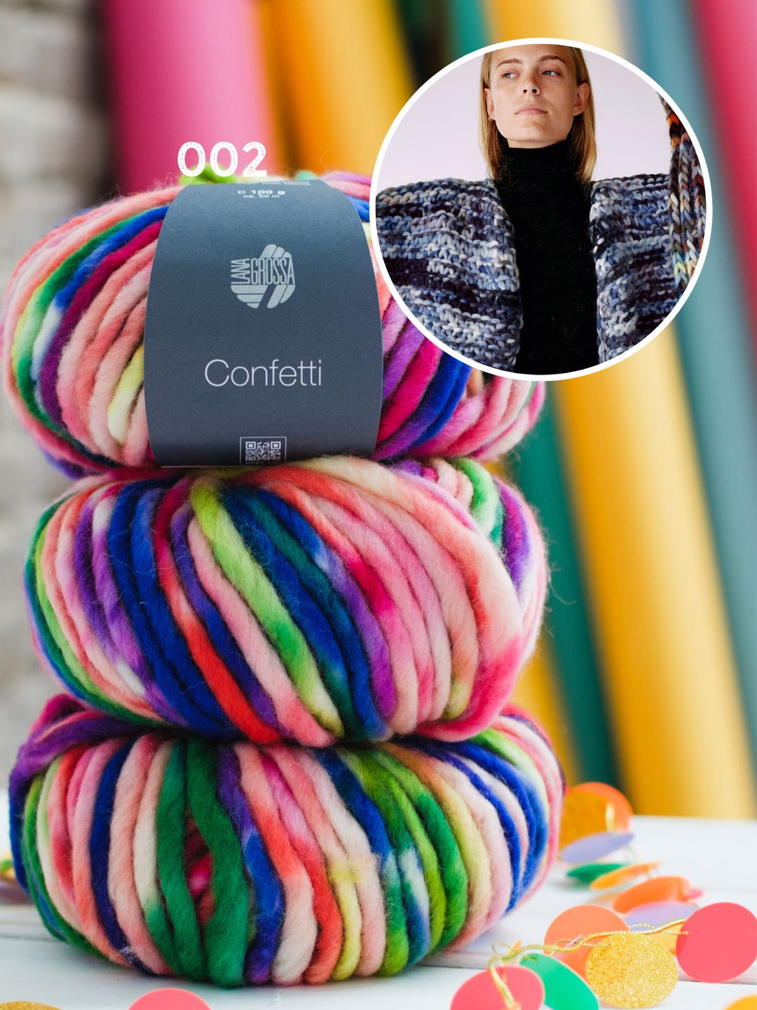 Strickpaket Cardigan kurz aus Confetti