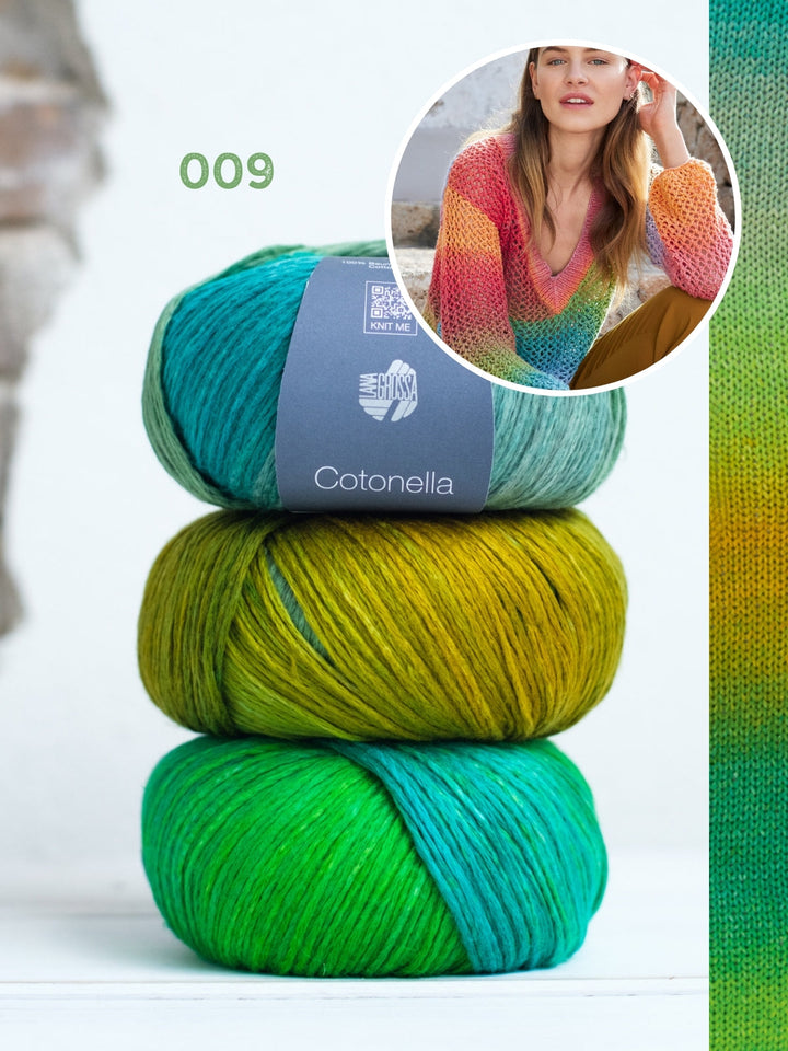 Strickpaket Cotonella Pullover mit Ajourmuster