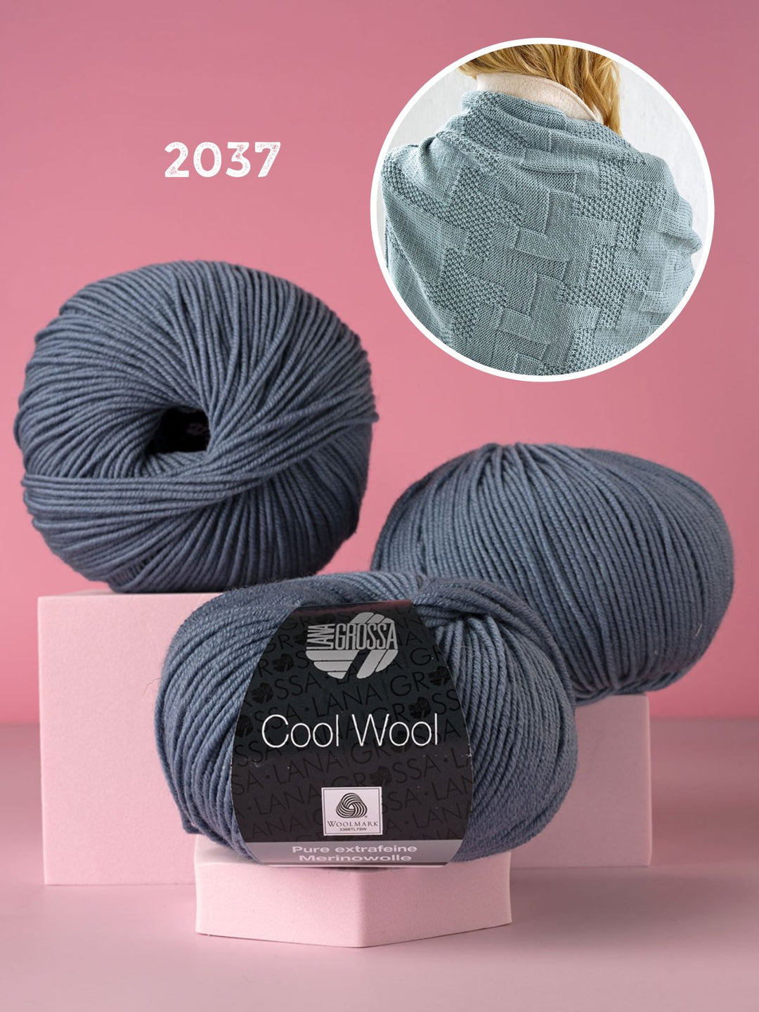Strickpaket Cool Wool Stola im Strukturmuster