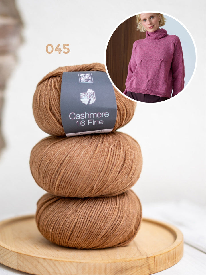 Strickpaket Cashmere 16 Fine Pullover mit Zöpfen
