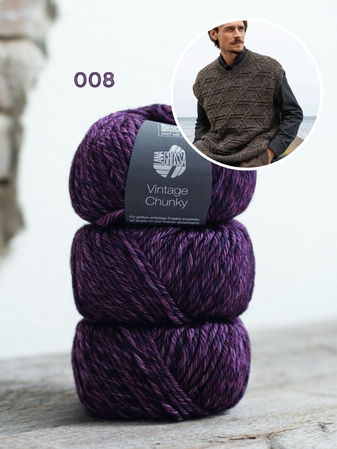 Strickpaket Vintage Chunky Pullunder für Herren