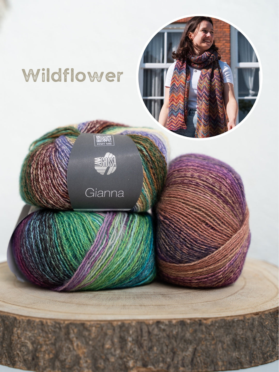 Strickpaket Full Color Schal - Gianna