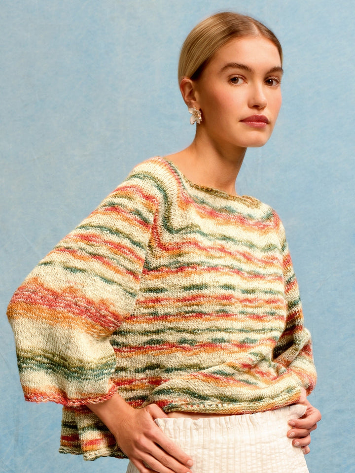 Strickpaket Gomitolo California Raglanpullover - Top-down