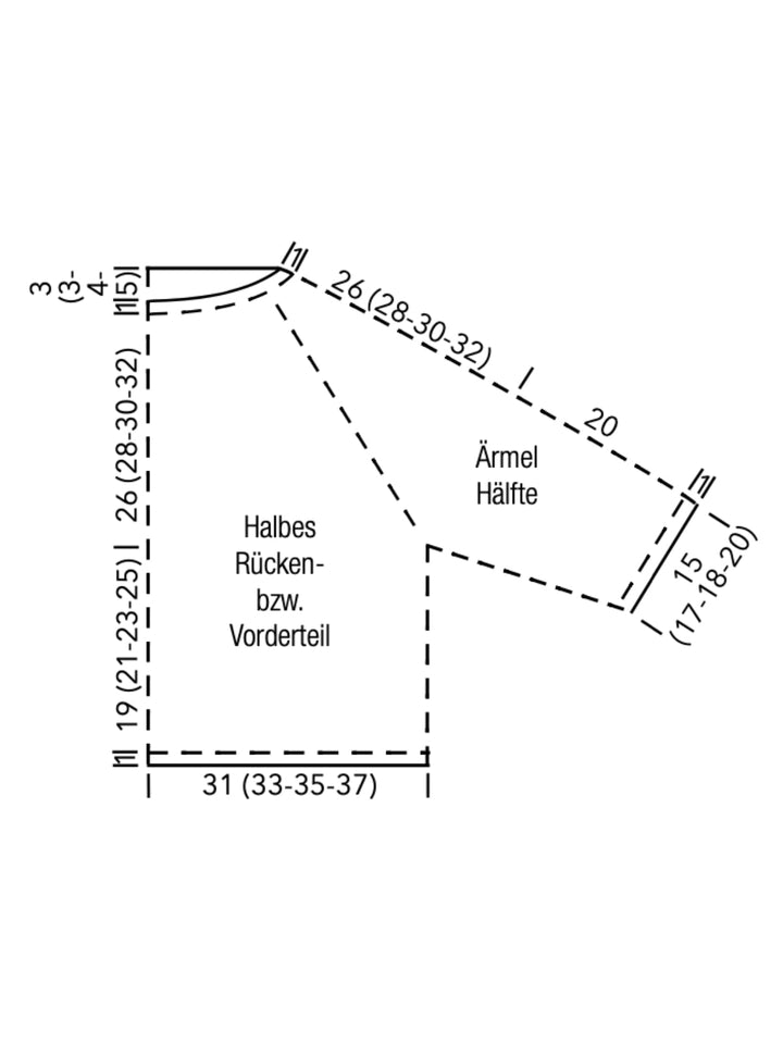 Strickpaket Gomitolo California Raglanpullover - Top-down