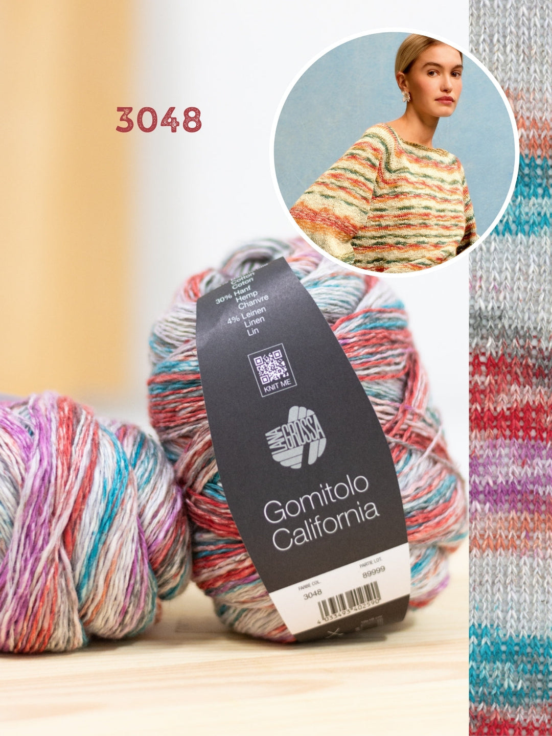 Strickpaket Gomitolo California Raglanpullover - Top-down