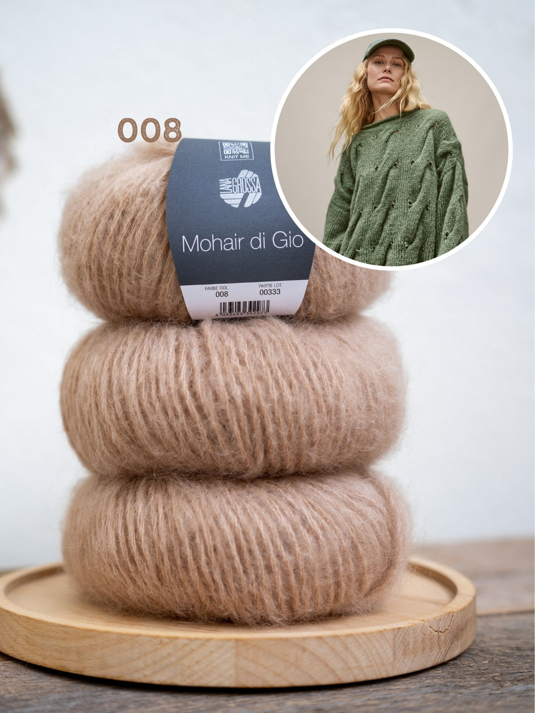 Strickpaket Mohair Di Gio Oversized Zopfpullover