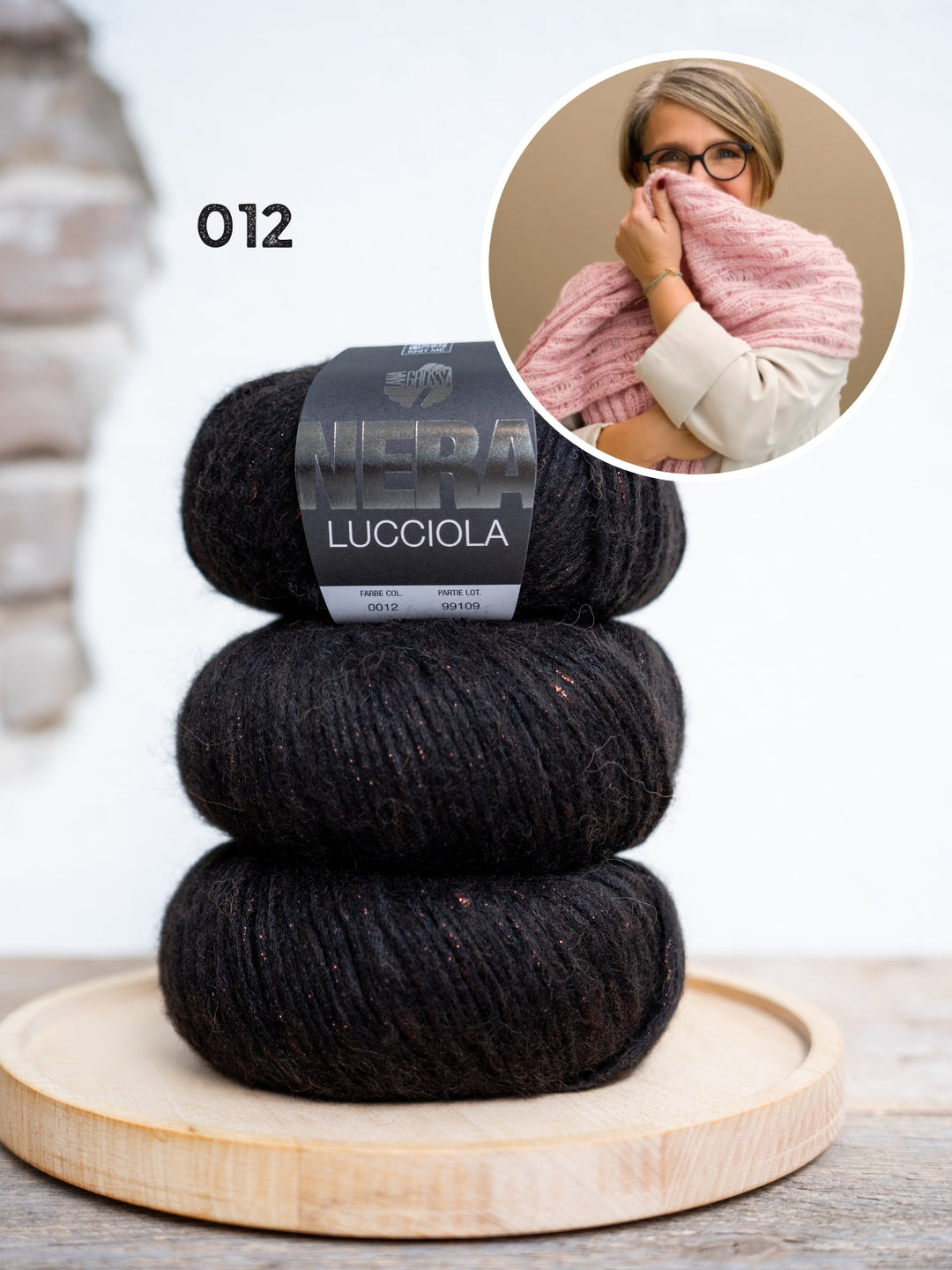 Strickpaket Fallmaschen-Schal – Lucciola – Tanja Steinbach