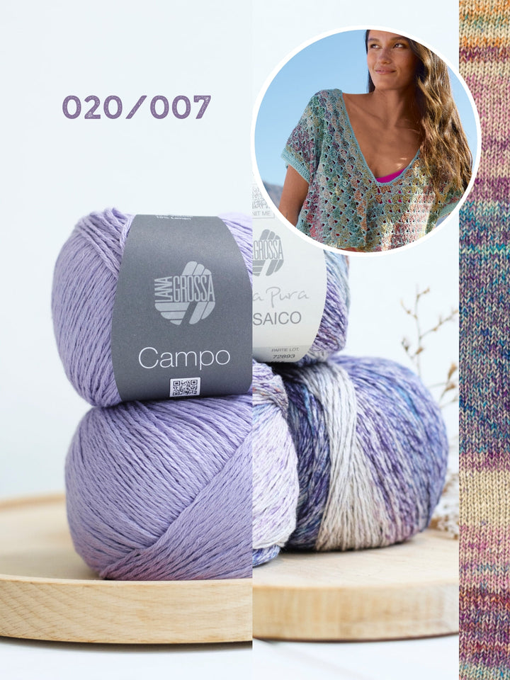 Häkelpaket Campo Mosaico asymmetrisches Top