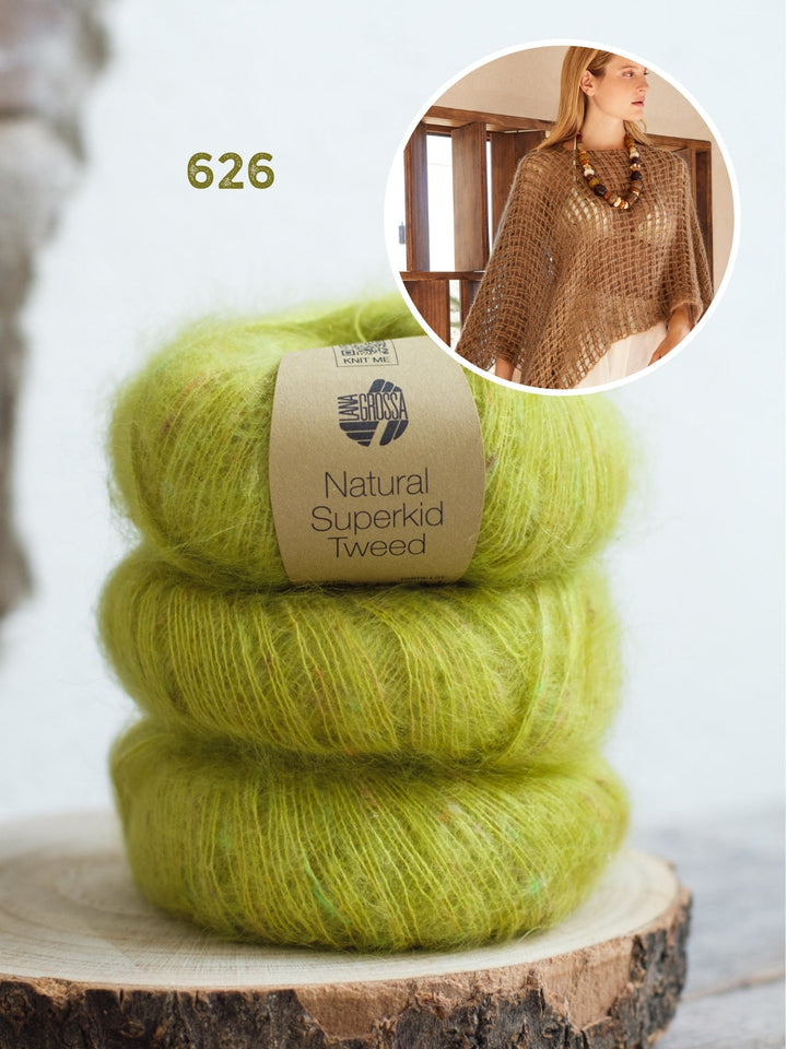 Häkelpaket Natural Superkid Tweed Poncho