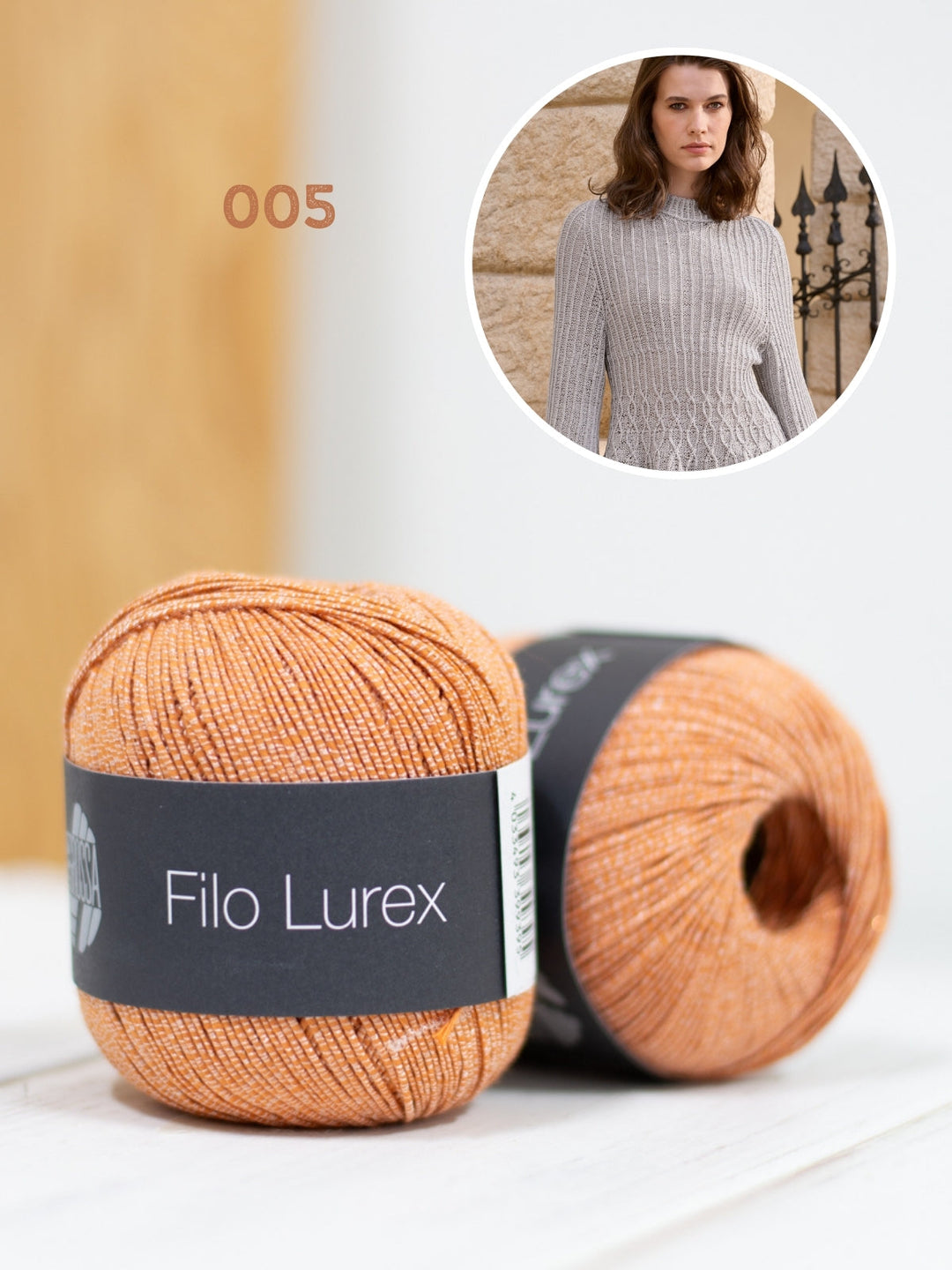 Strickpaket Filo Lurex Taillierter Pullover