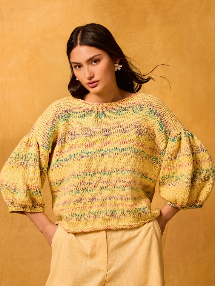 Strickpaket Gomitolo California Cotonella Pullover - Top-down