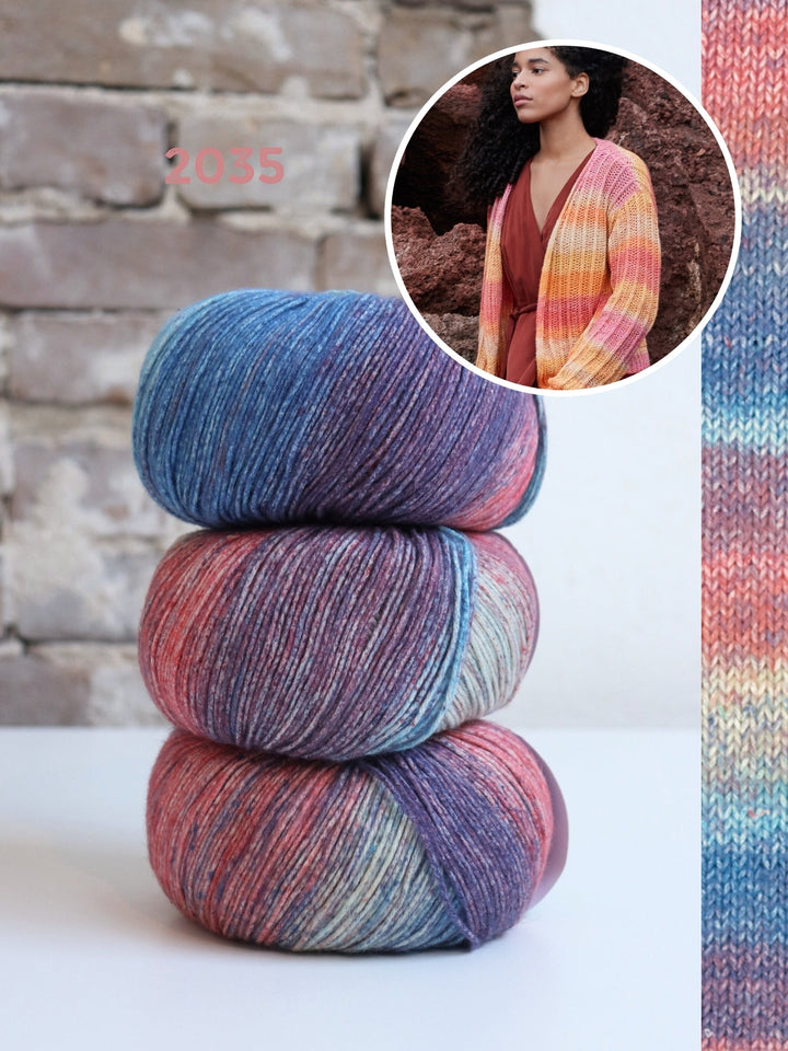 Strickpaket Gomitolo Mambo Jacke mit Strukturmuster