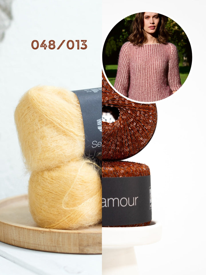Strickpaket Setasuri Glamour Brioche-Pullover
