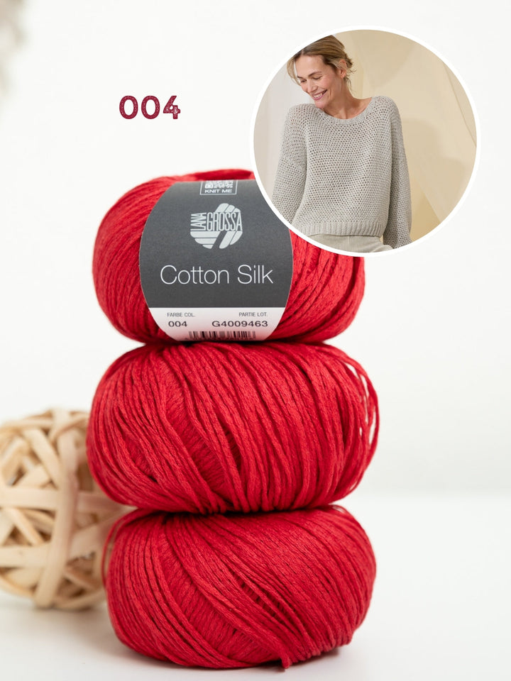 Strickpaket Cotton Silk Pullover mit Strukturmuster
