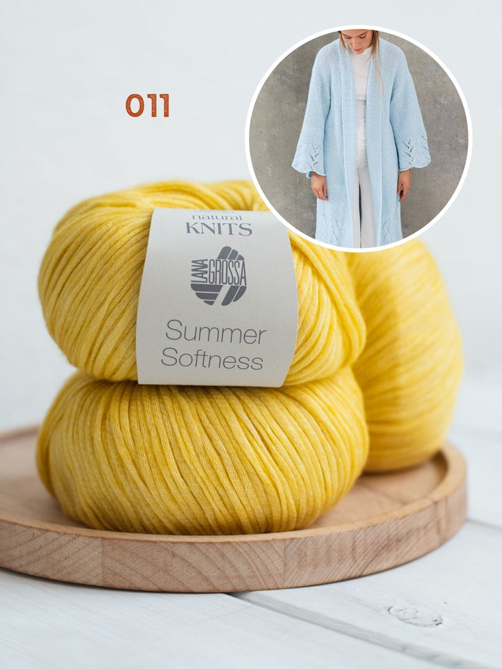 Strickpaket Summer Softness Mantel mit Ajourmuster