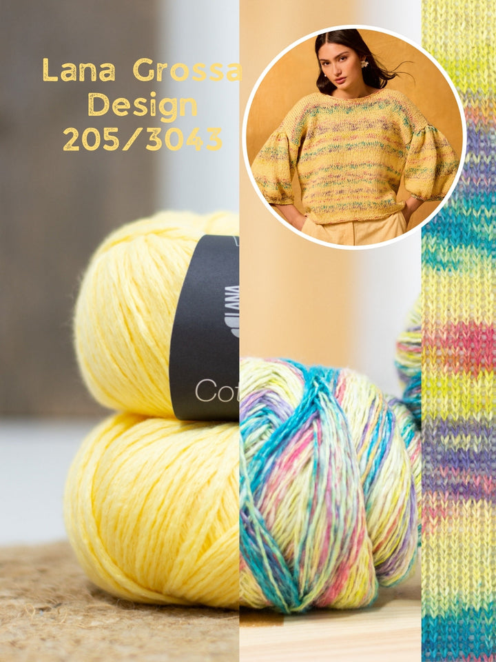 Strickpaket Gomitolo California Cotonella Pullover - Top-down