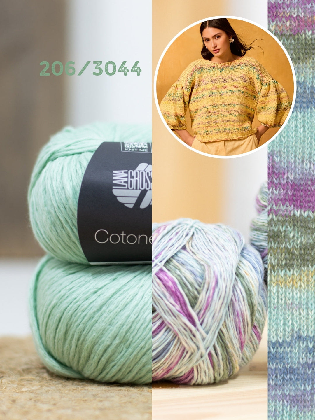 Strickpaket Gomitolo California Cotonella Pullover - Top-down