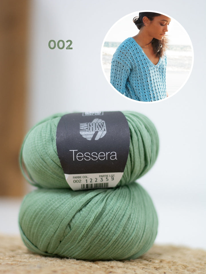Strickpaket Tessera Shirt im Ajourmuster