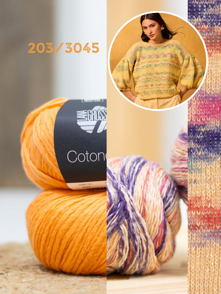 Strickpaket Gomitolo California Cotonella Pullover - Top-down
