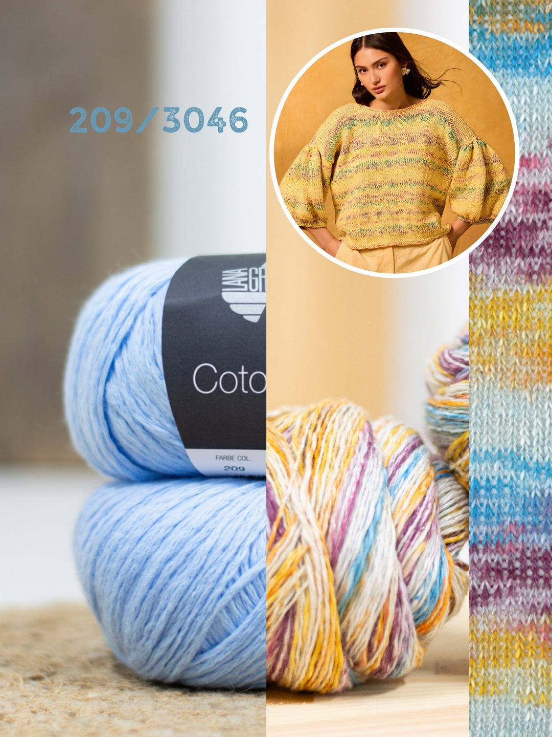 Strickpaket Gomitolo California Cotonella Pullover - Top-down