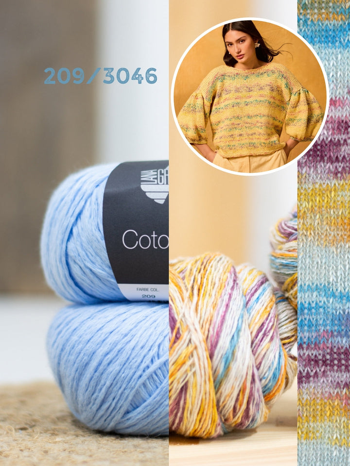 Strickpaket Gomitolo California Cotonella Pullover - Top-down