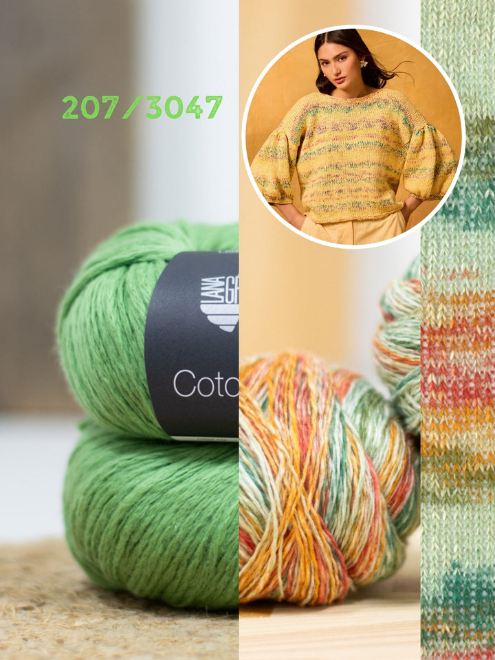 Strickpaket Gomitolo California Cotonella Pullover - Top-down